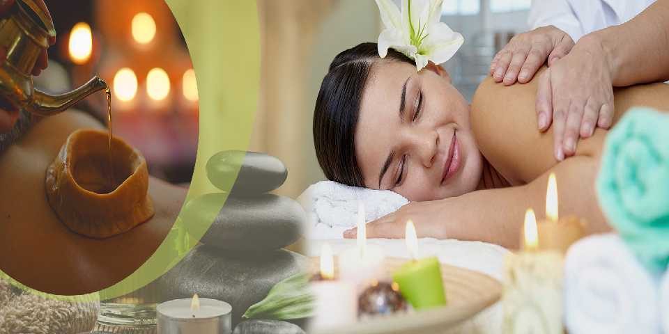 An Edited Image of a Women Experiencing Soothing Massage with a smiling face by a Professional Massage Therapists.